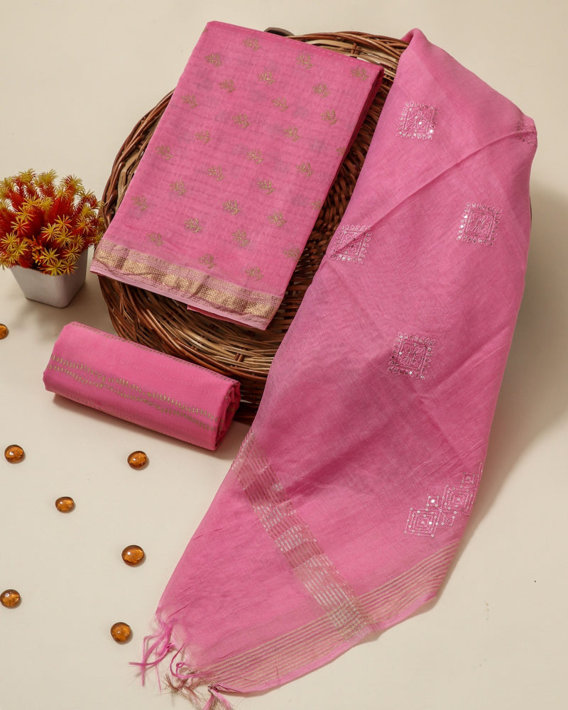 Shop unstitched hand block print maheshwari silk suits online (MSL171)