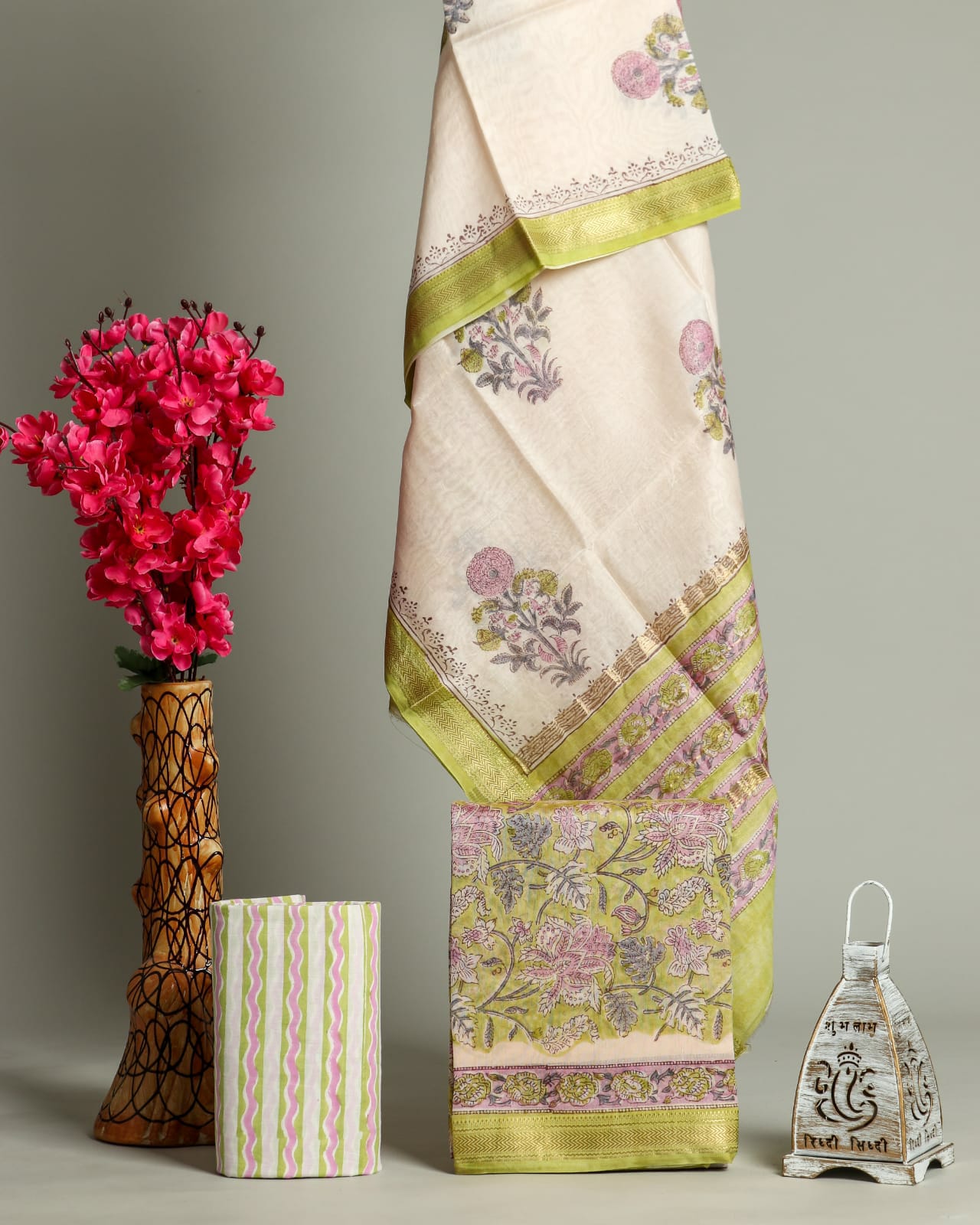 Shop hand block print maheshwari silk suits (MSL17)
