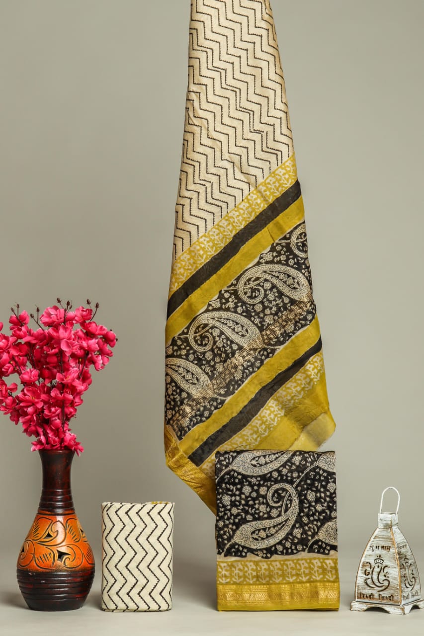 Shop bagru print maheshwari silk suits online shopping (MSL193)