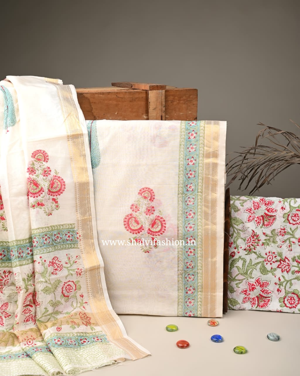 Shop block printed maheshwari silk suits online shopping (MSL230)