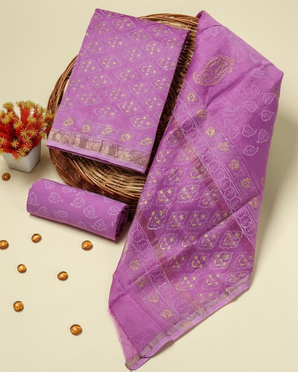 Shop block printed maheshwari silk suits in jaipur (MSL243)