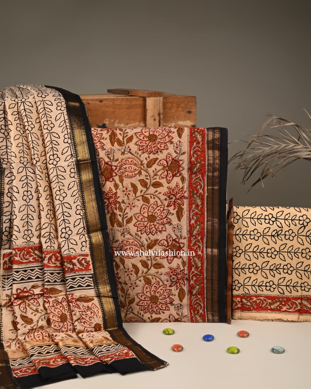 Shop block print maheshwari silk suits in jaipur (MSL25)