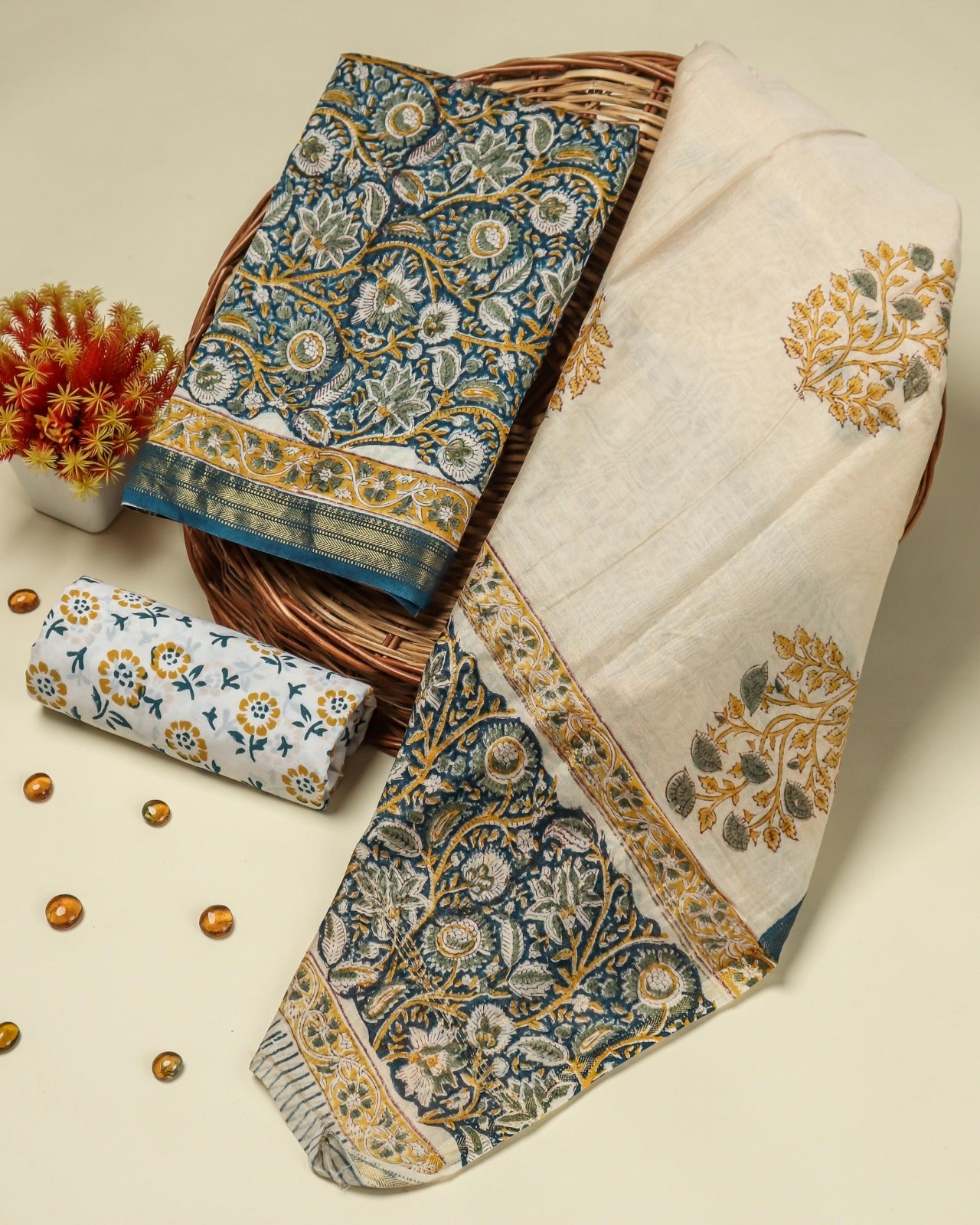 Shop block printed maheshwari silk suits online (MSL261)