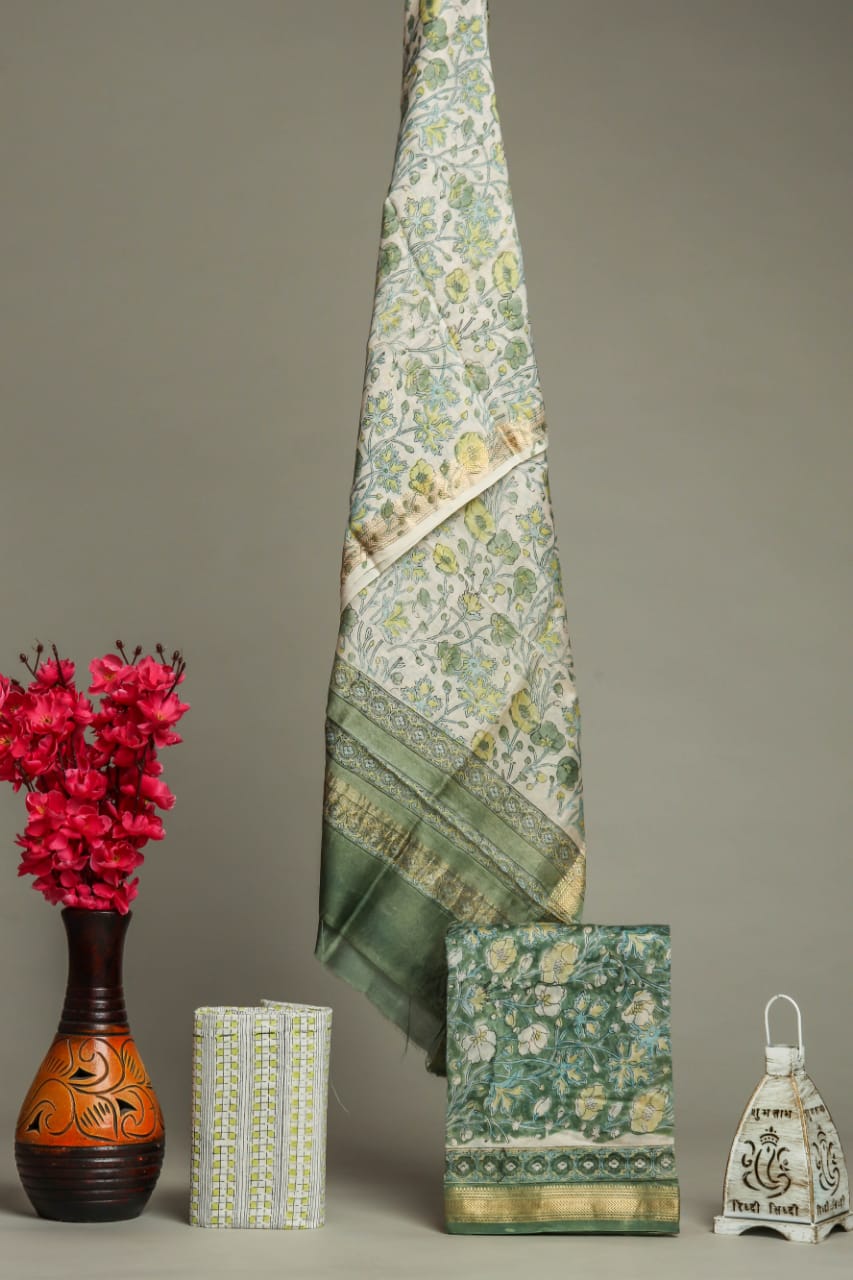 Shop block printed maheshwari silk suits online shopping (MSL276)