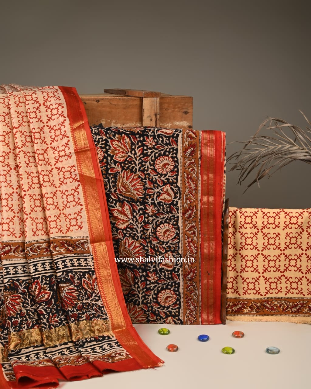 Shop hand block print maheshwari silk suits in jaipur (MSL27)