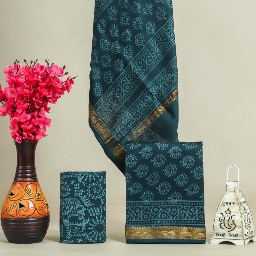 Shop hand block print maheshwari suit sets (MSL284)