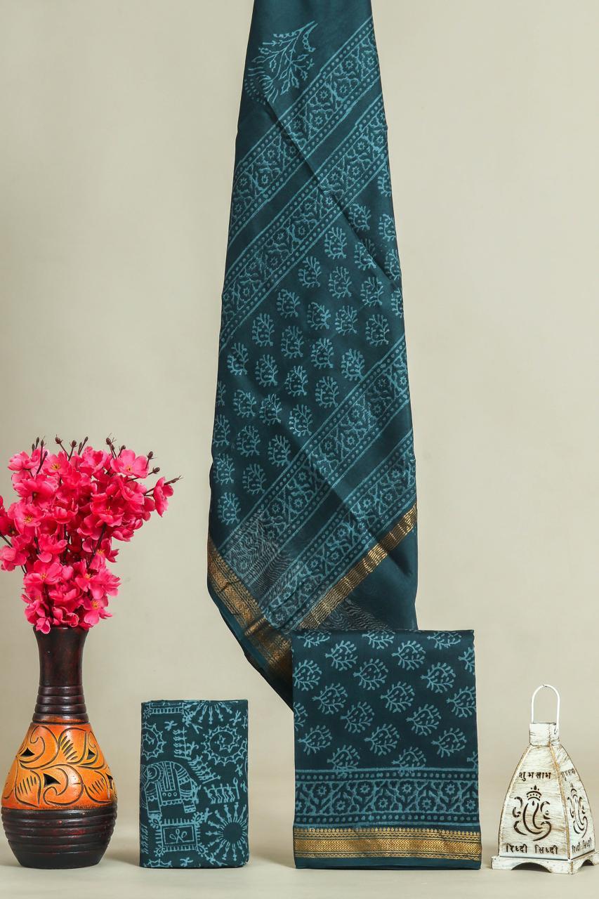 Shop hand block print maheshwari suit sets (MSL284)