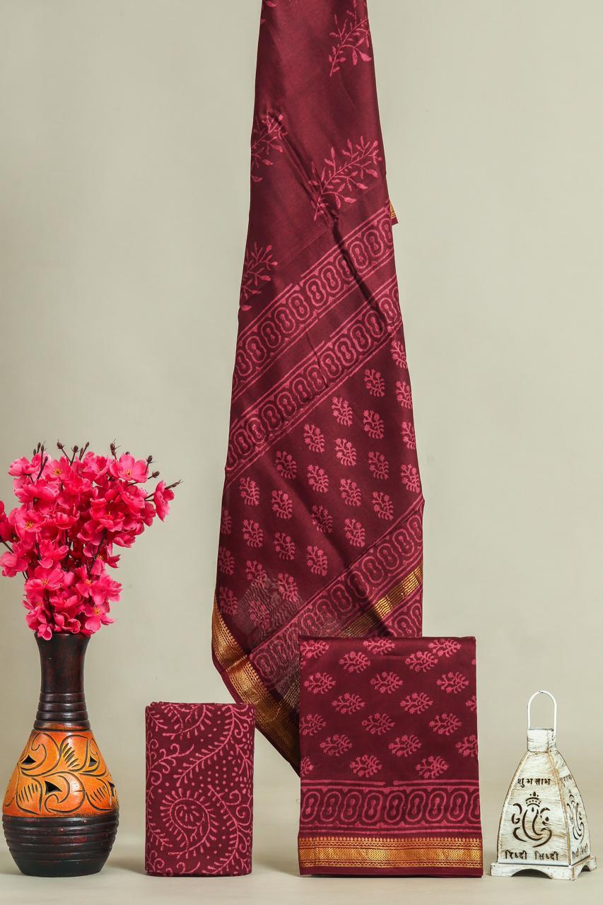 Shop block printed maheshwari suits online shopping (MSL286)