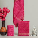 Shop unstitched hand block printed maheshwari silk suits in jaipur (MSL334)