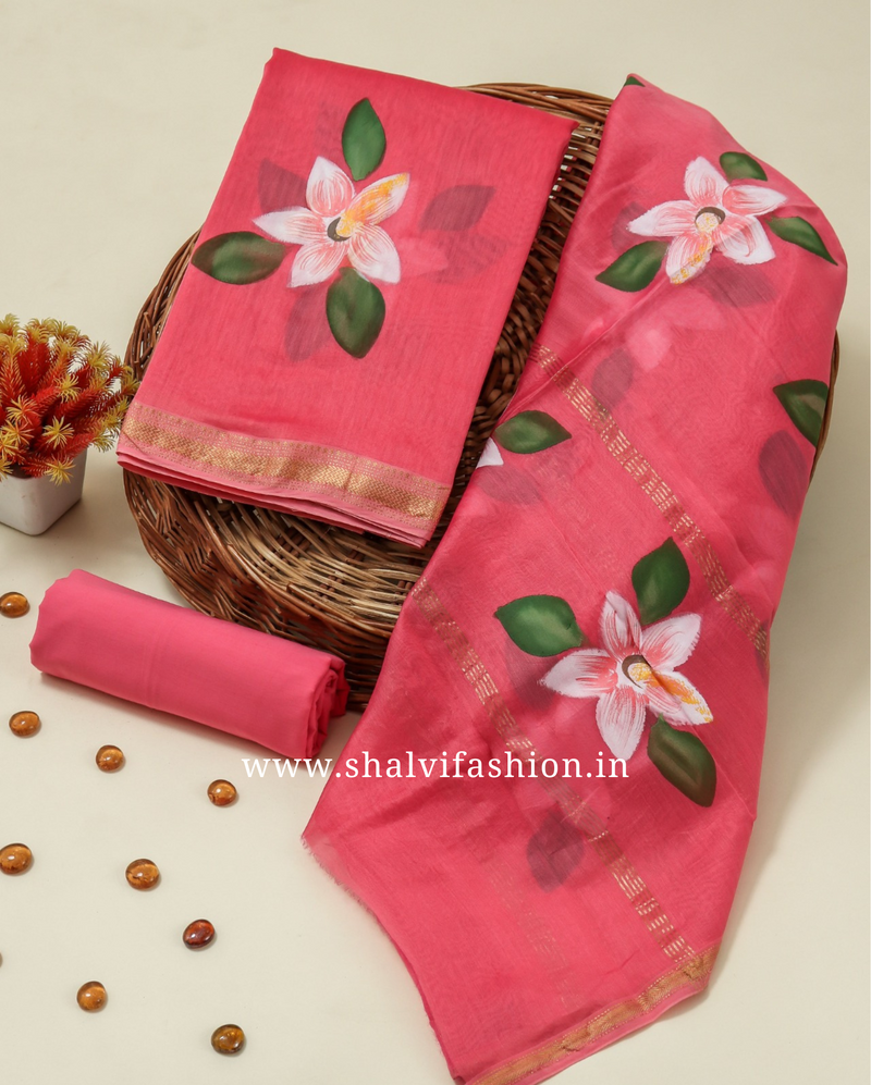 Shop hand paint maheshwari silk suits online shopping (MSL349)