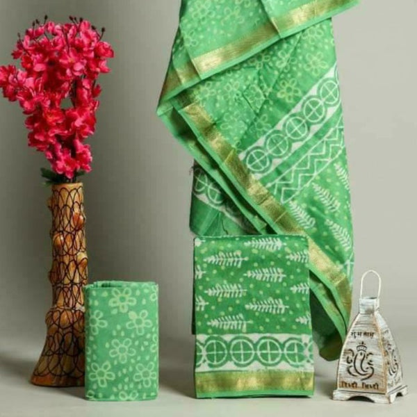 Shop block print maheshwari silk suits in jaipur (MSL358)