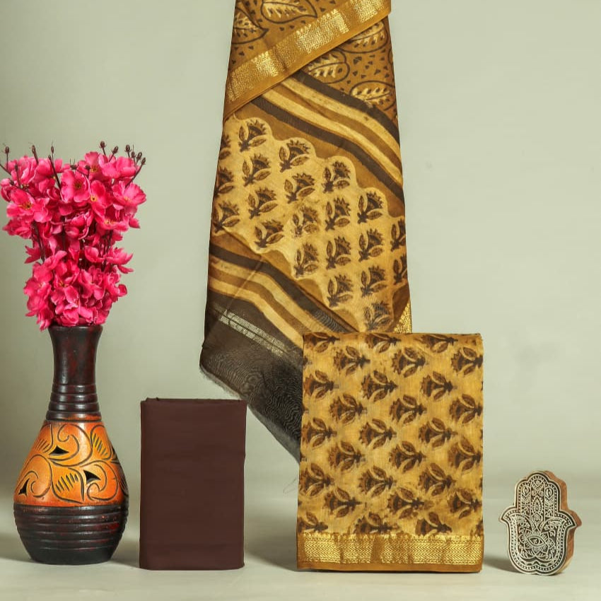 Shop hand block printed maheshwari suits in jaipur (MSL361)