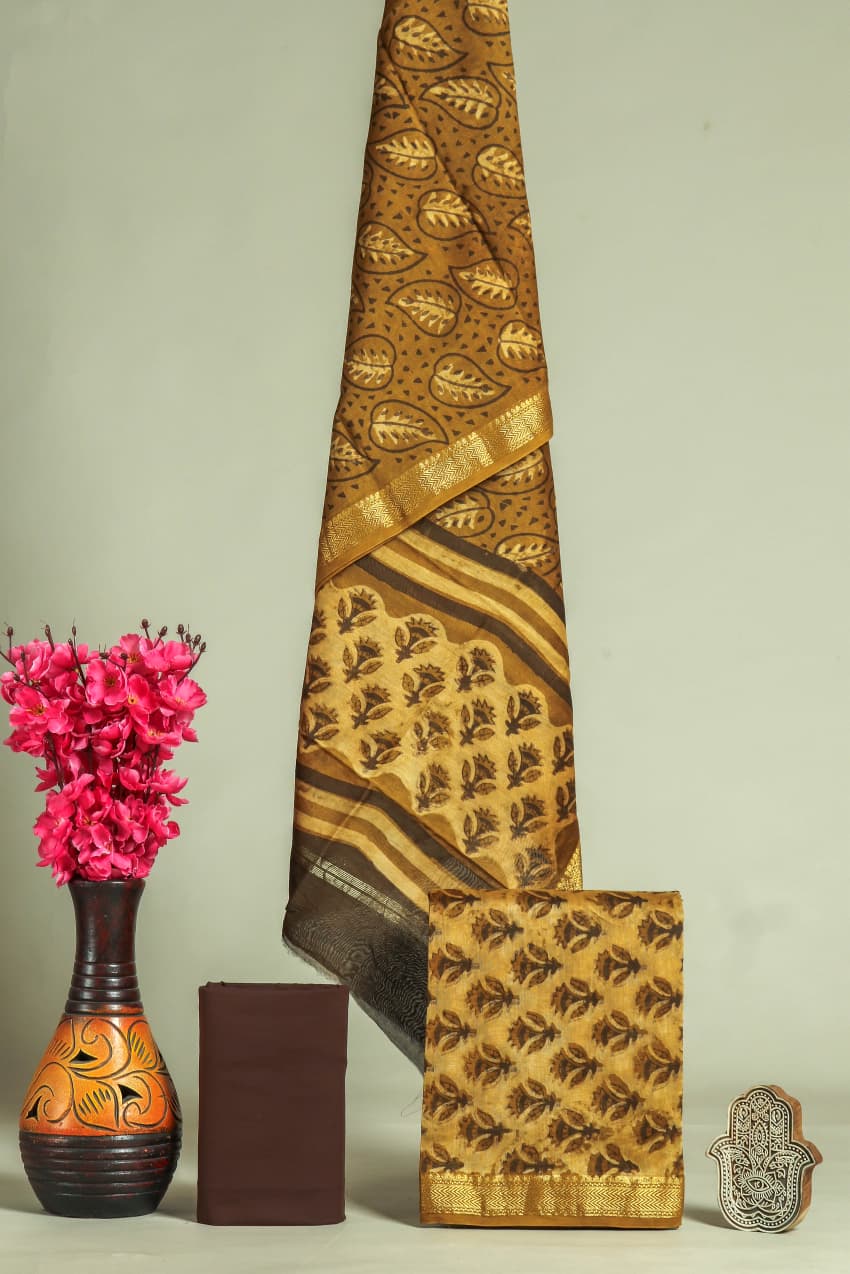 Shop hand block printed maheshwari suits in jaipur (MSL361)