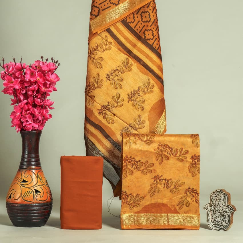 Shop hand block print maheshwari suits online shopping (MSL369)