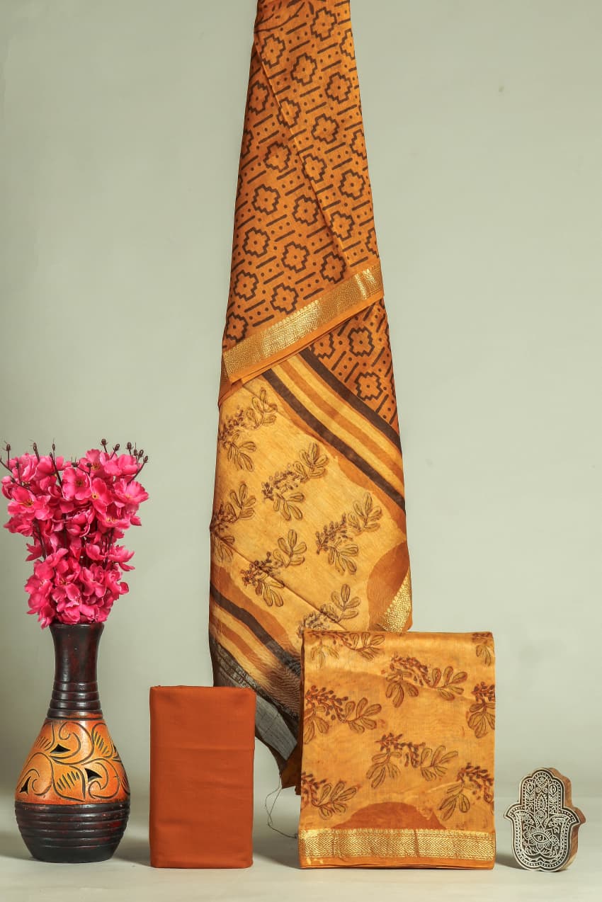 Shop hand block print maheshwari suits online shopping (MSL369)
