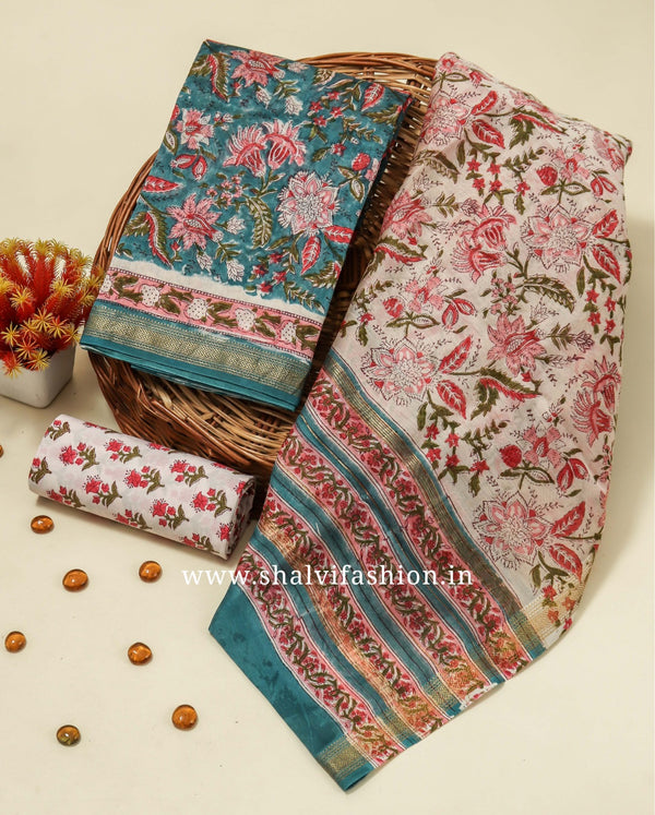 Shop traditional block printed maheshwari silk suits (MSL423)