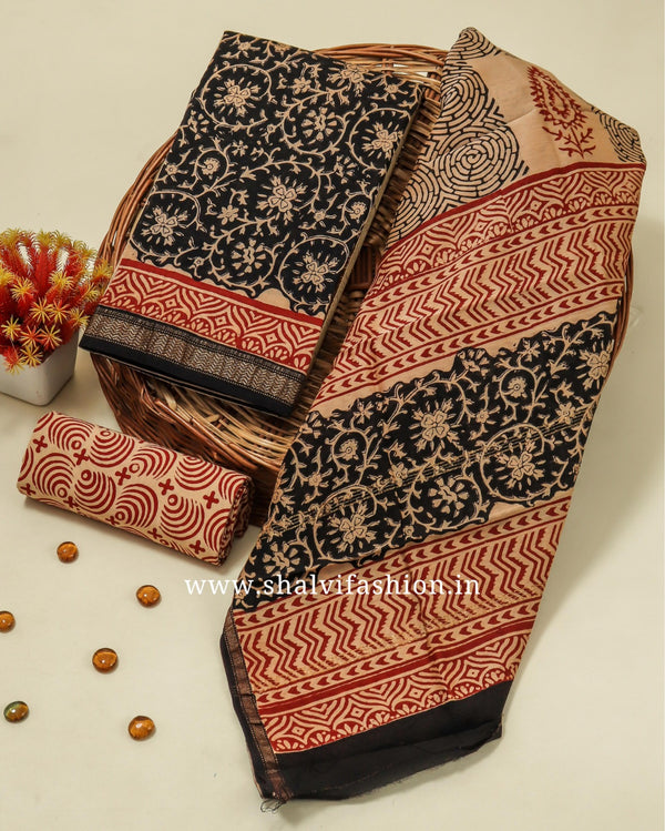 Shop bagru print maheshwari silk suits online (MSL427)