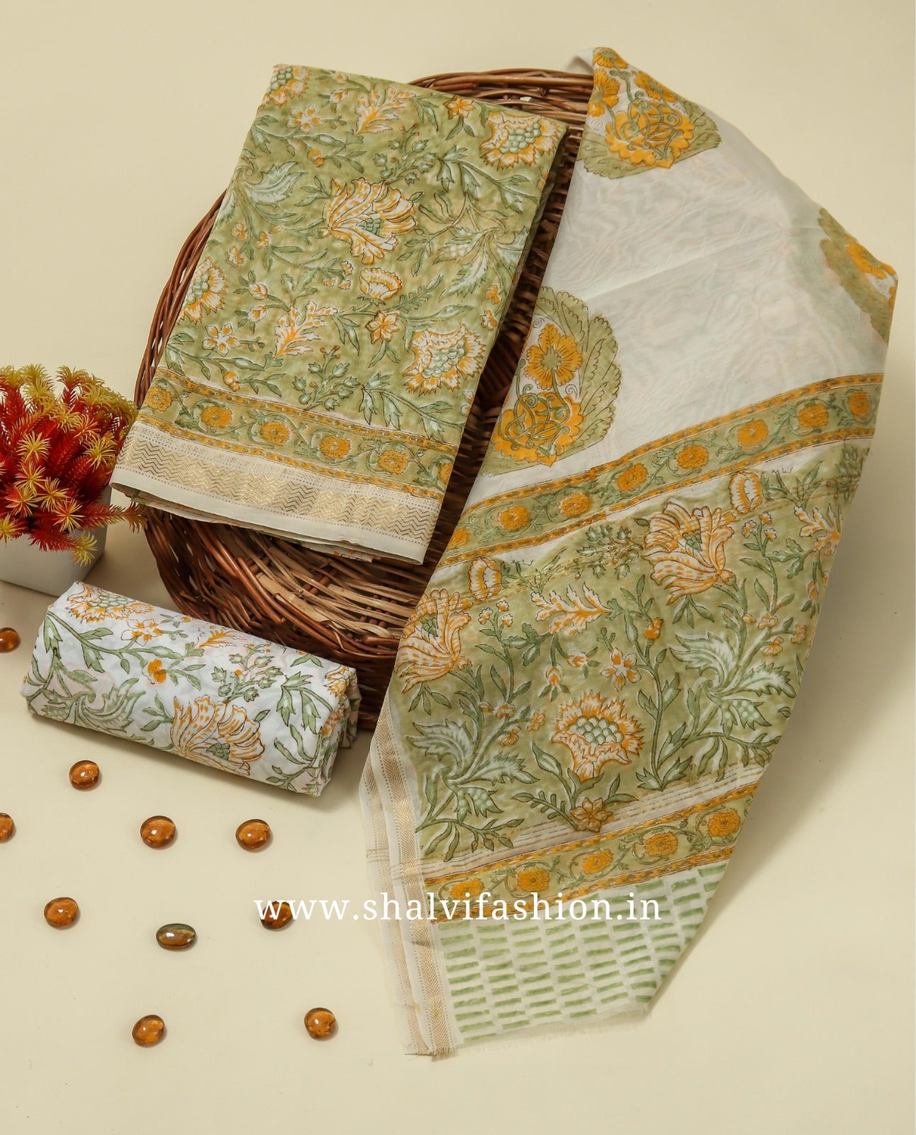 Shop unstitched maheshwari silk suits in jaipur (MSL432)