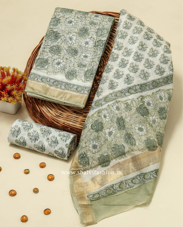 Shop block printed maheshwari silk suits in jaipur (MSL475)