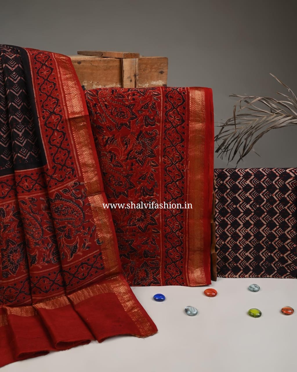 Shop ajrak printed maheshwari silk suits online (MSL492)