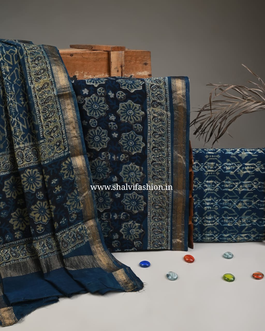 Shop block print maheshwari silk suits online (MSL493)