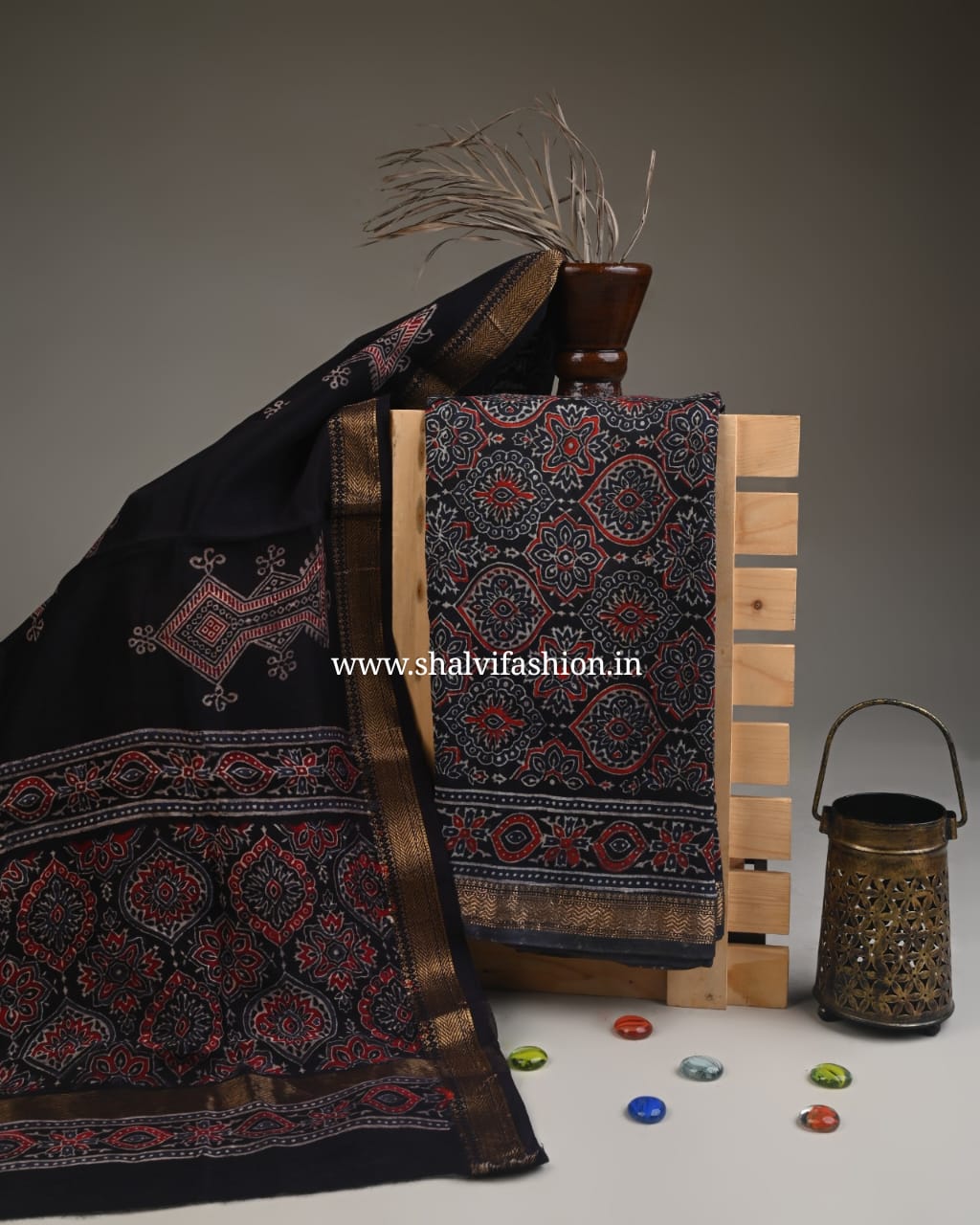 Ajrak Print Maheshwari Two Piece Set (MSL501)