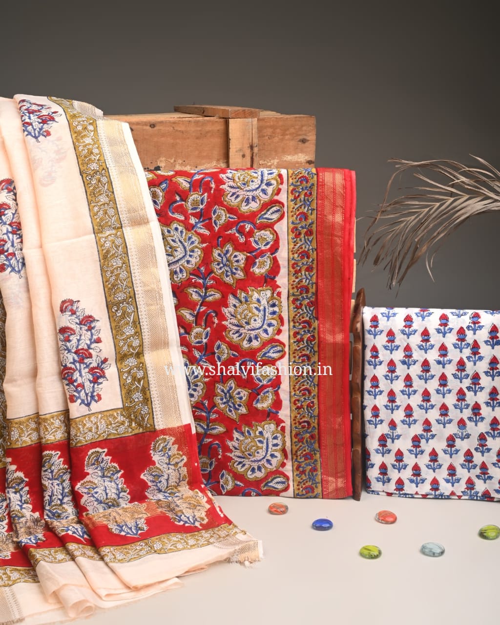 Shop block printed maheshwari silk suits online shopping (MSL505)