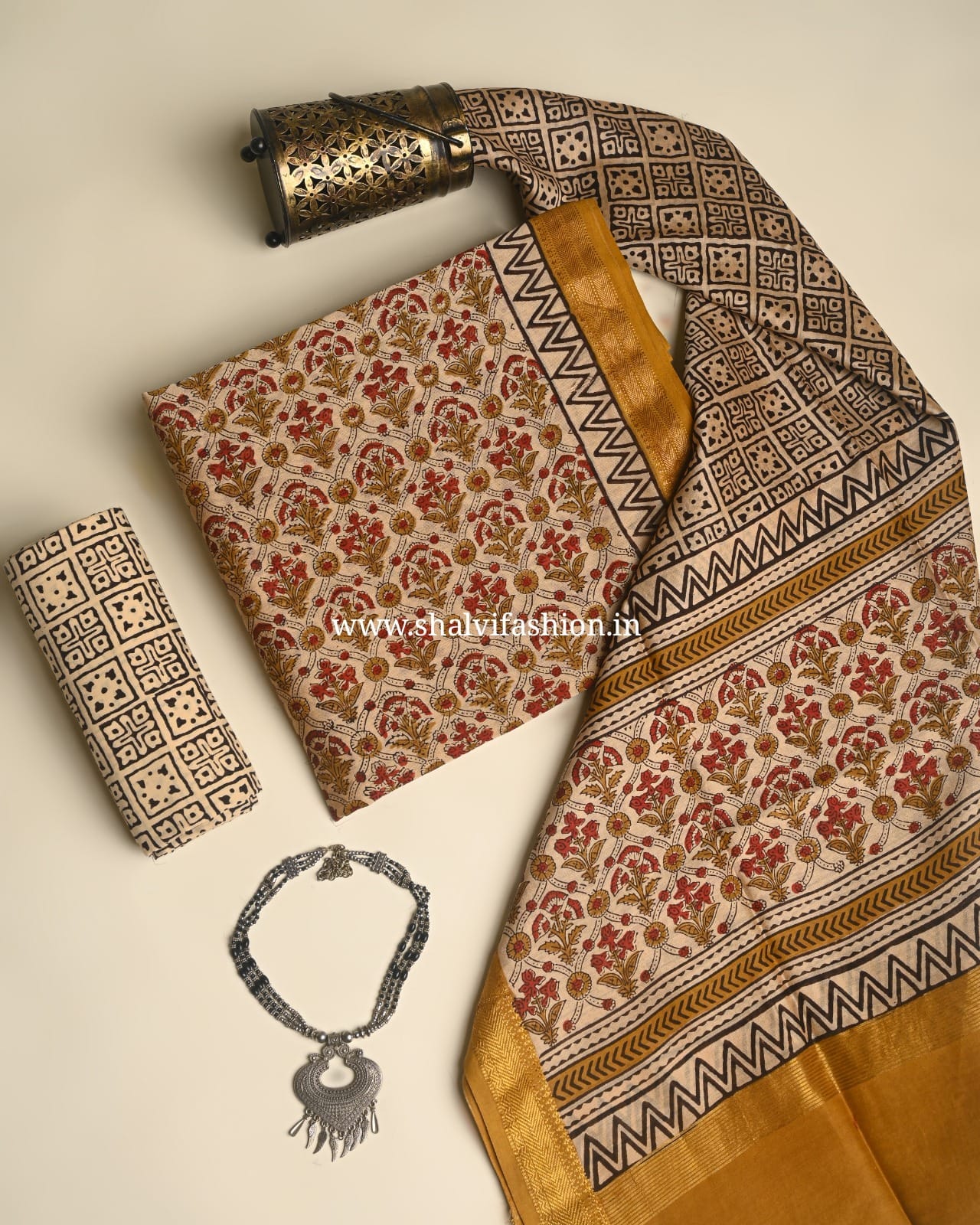 Shop unstitched block print maheshwari suits (MSL509)