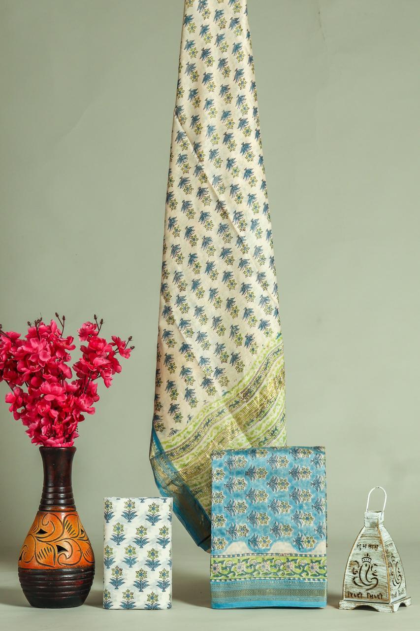 Shop block printed maheshwari silk suits online (MSL518)