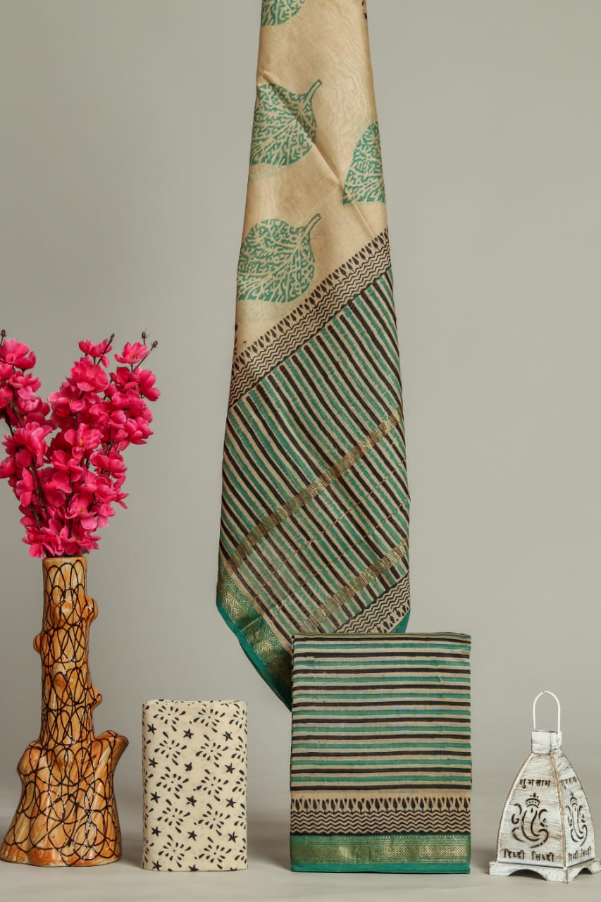 Shop block printed maheshwari silk suits (MSL523)