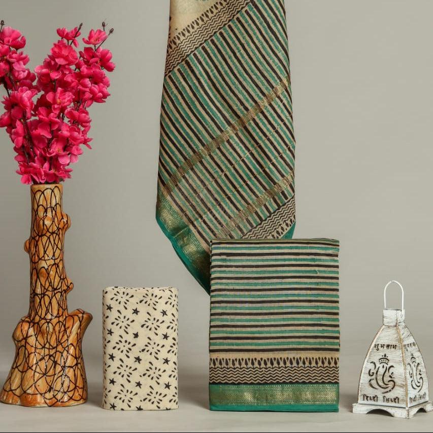 Shop block printed maheshwari silk suits (MSL523)