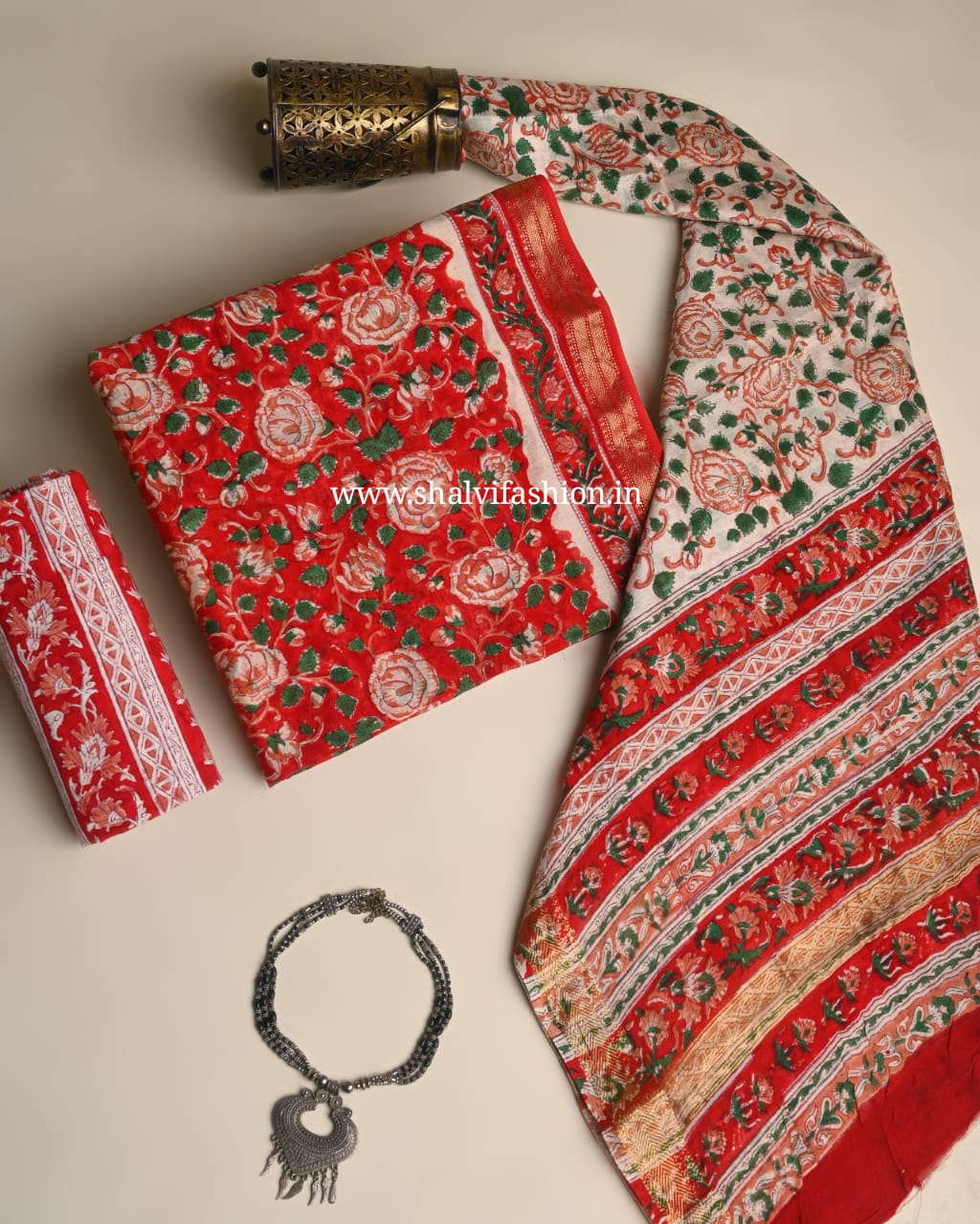 Shop jaipuri printed maheshwari silk suits online (MSL551)