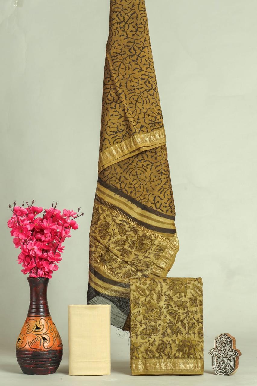 Shop jaipuri block print maheshwari silk suits (MSL580)