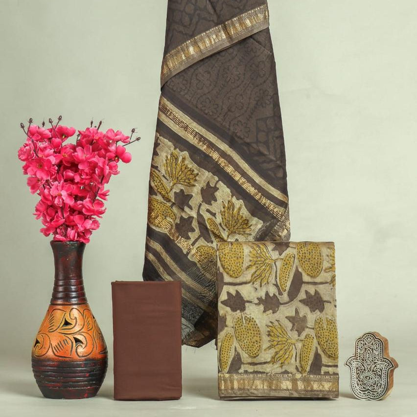 Shop block print maheshwari silk suits online shopping (MSL581)