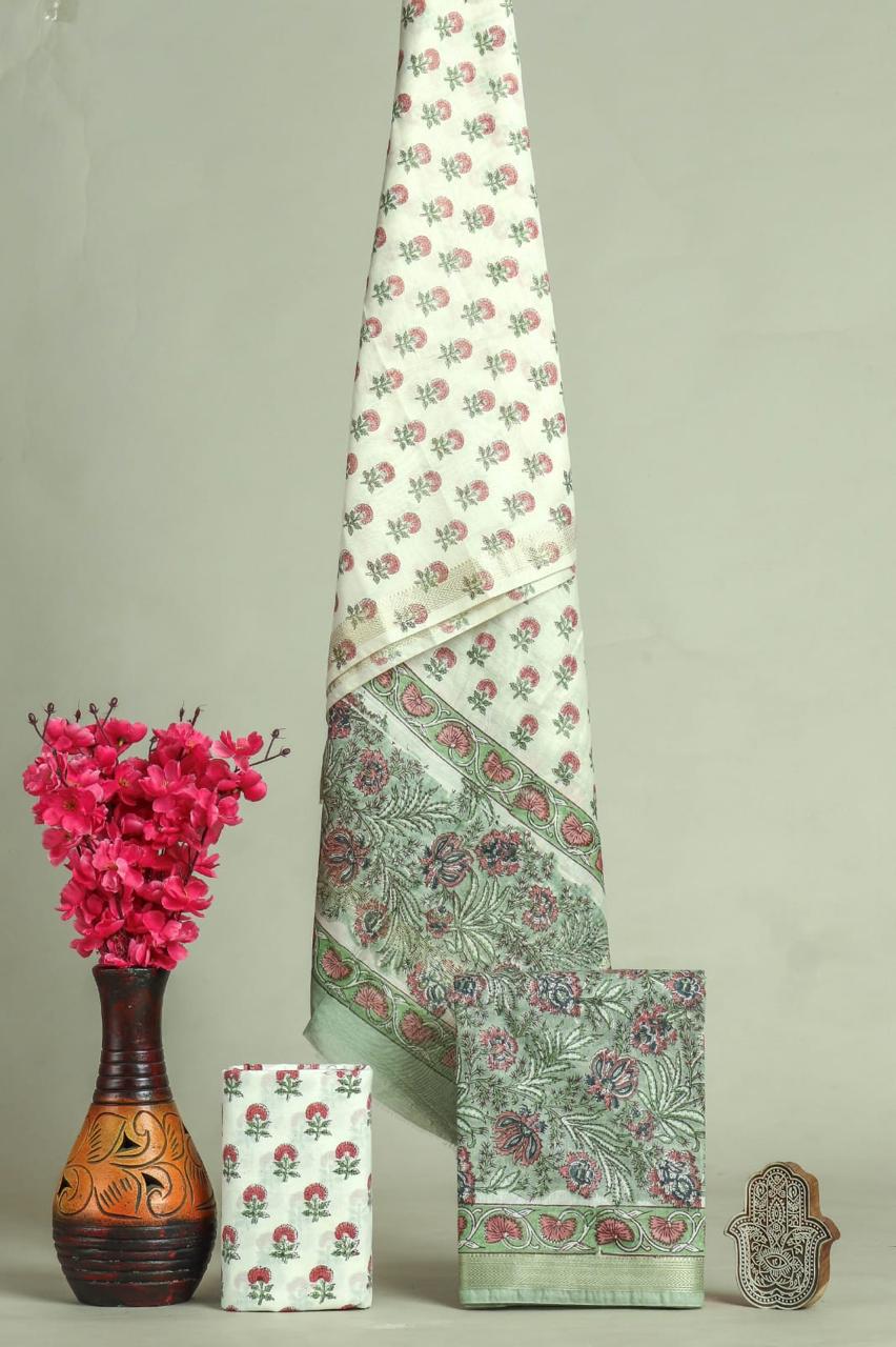 Shop unstitched hand block print maheshwari suits (MSL588)