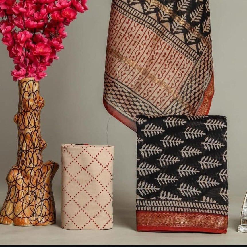 Shop block printed maheshwari silk suits online shopping (MSL589)