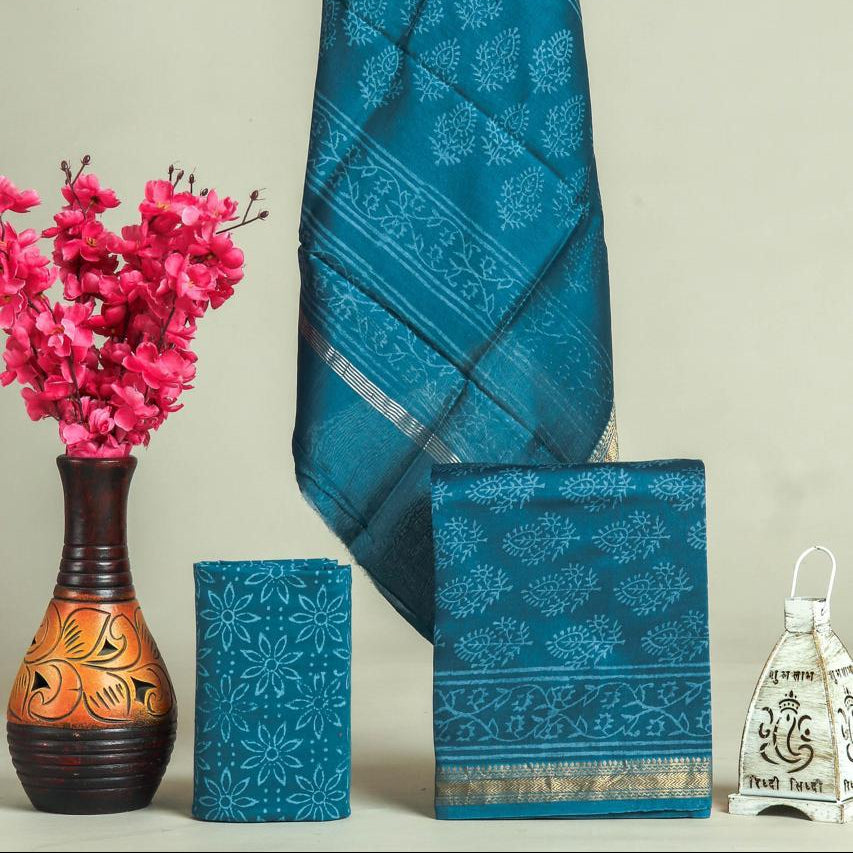 Shop block printed maheshwari silk suits online (MSL599)