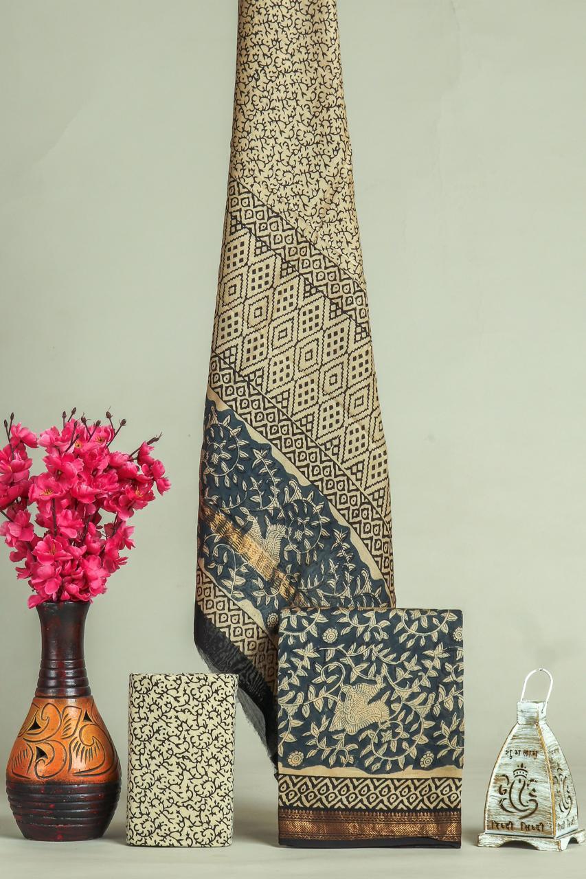 Shop jaipuri block print maheshwari silk suits online (MSL620)