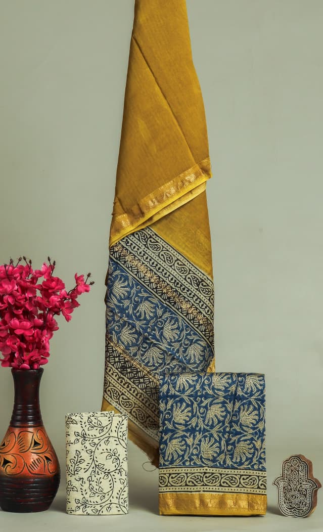 Shop bagru print maheshwari silk suits online (MSL621)