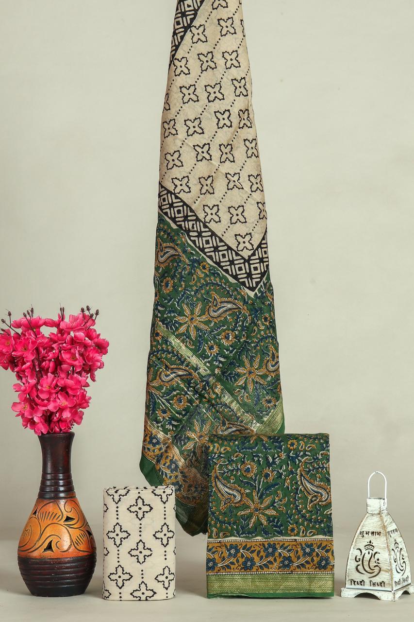 Shop block printed maheshwari silk suits online shopping (MSL635)
