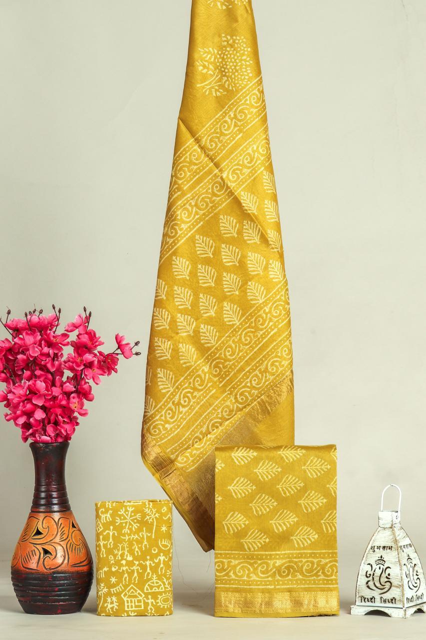 Shop unstitched block printed maheshwari silk suits (MSL657)