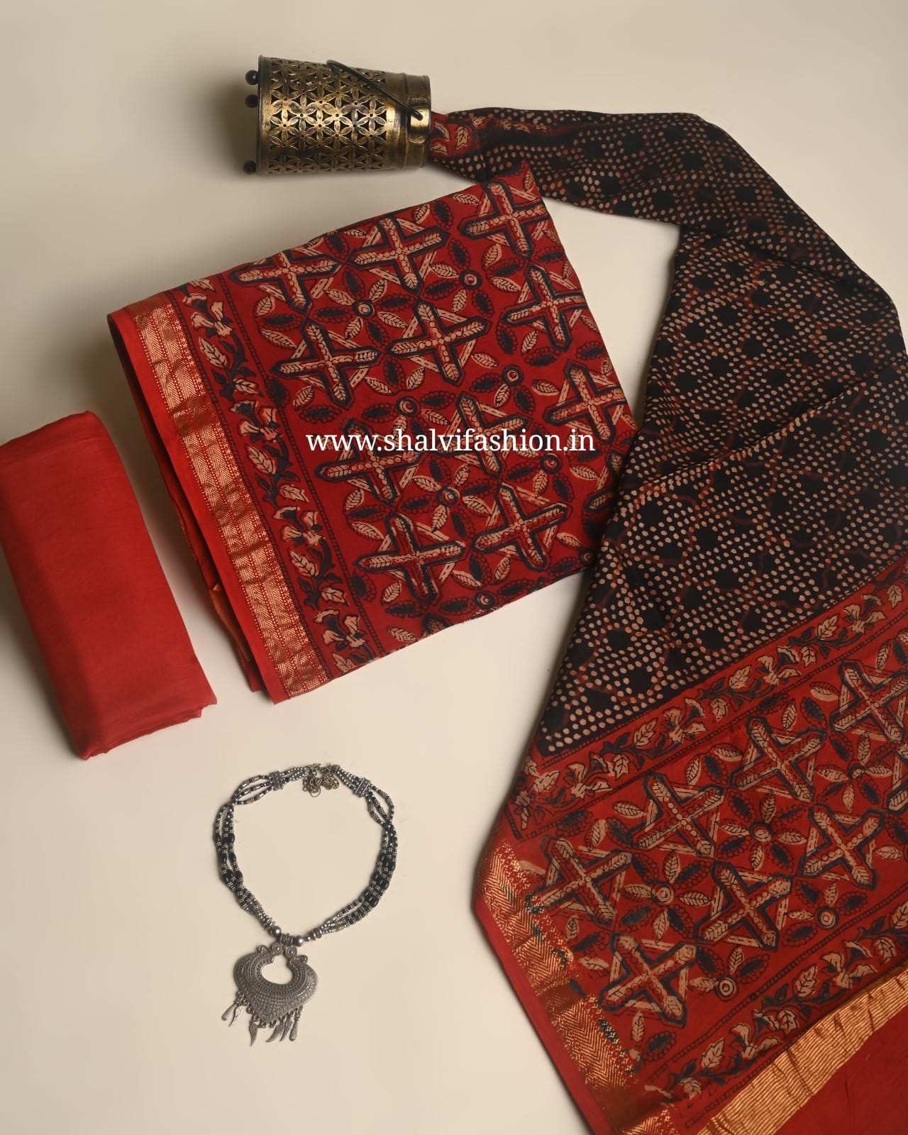 Shop block printed maheshwari silk suits online shopping (MSL691)