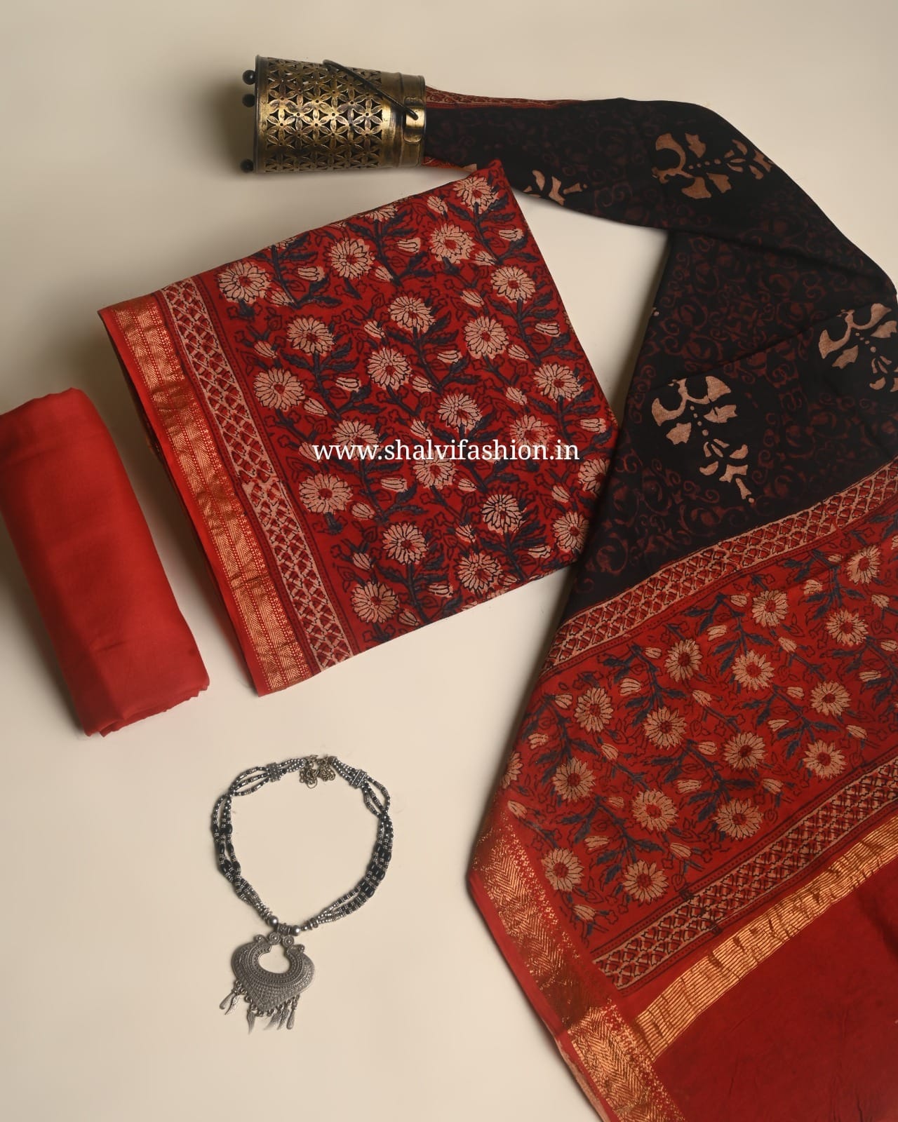 Shop unstitched block print maheshwari suits (MSL693)