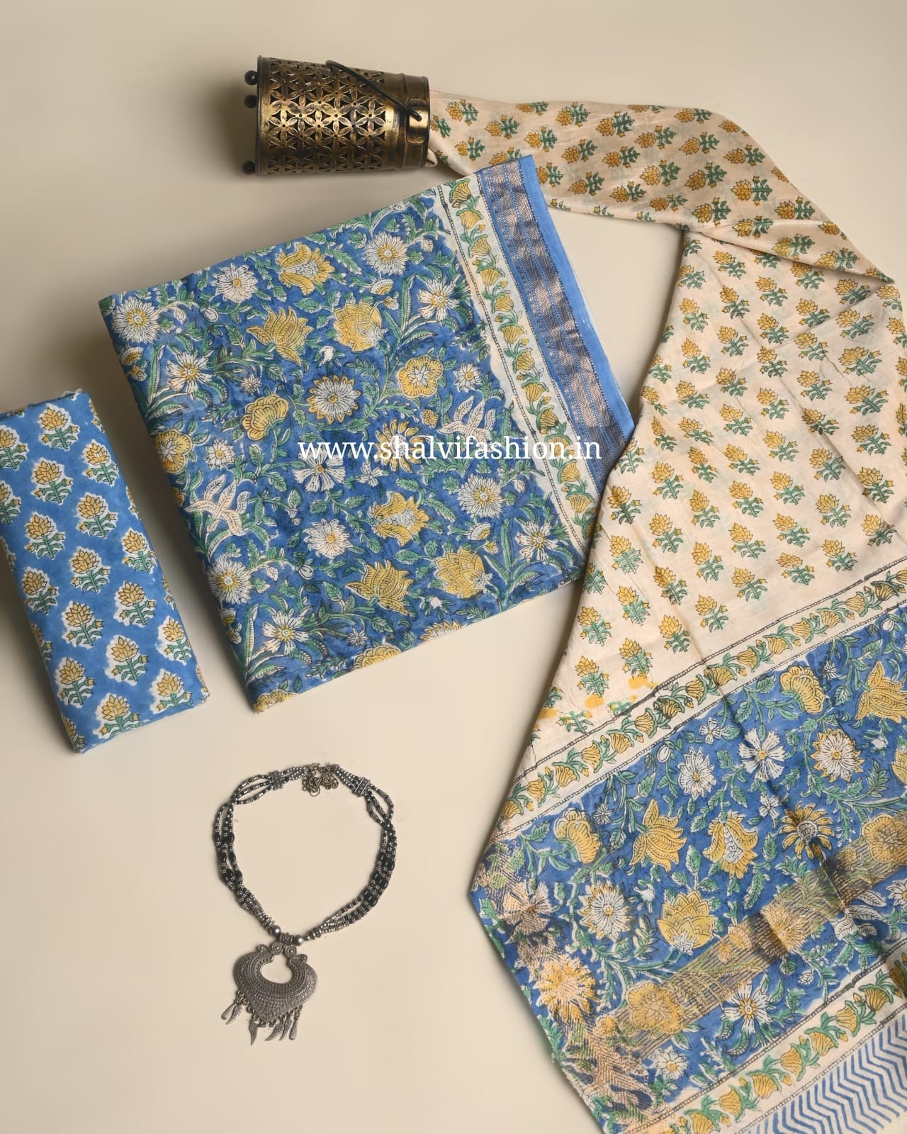 Shop block printed maheshwari silk suits (MSL699)