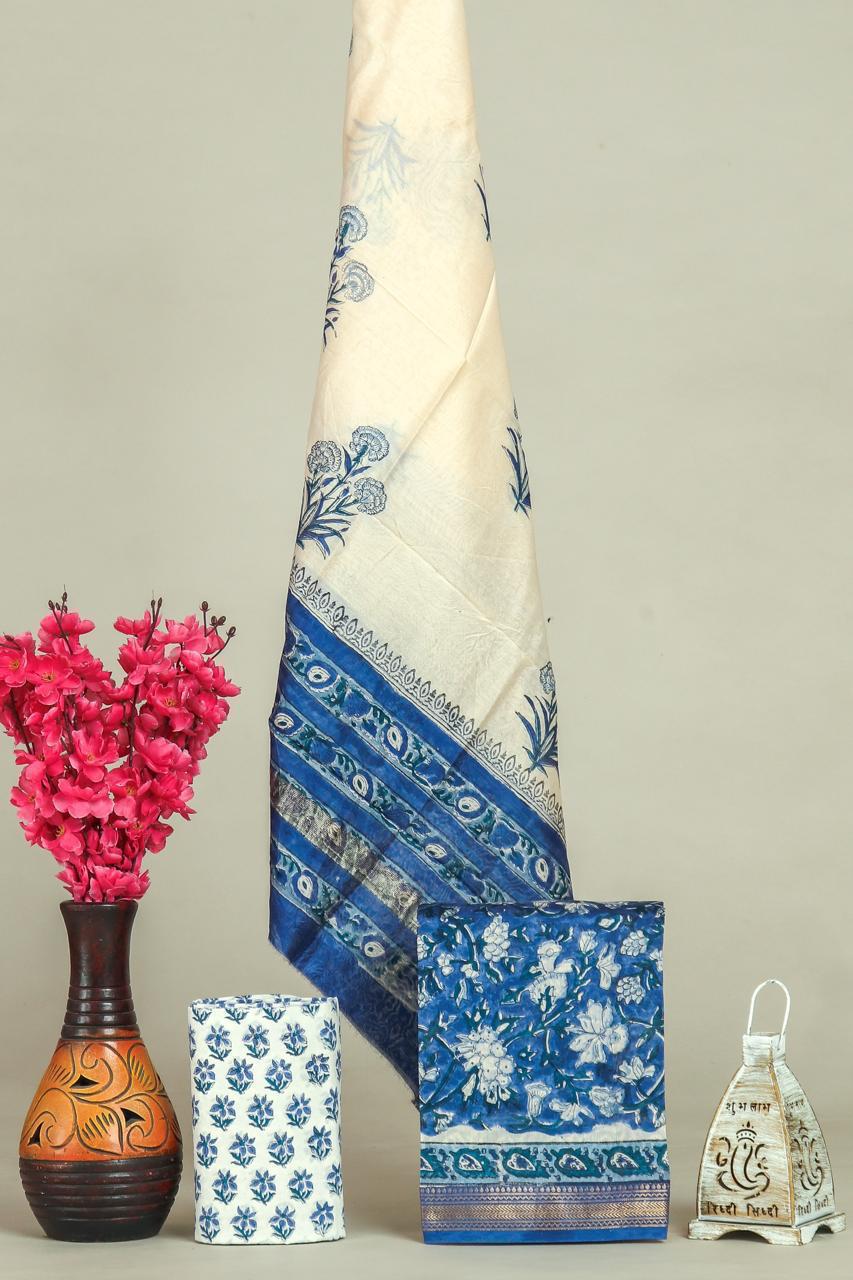 Shop block printed maheshwari silk suits (MSL703)
