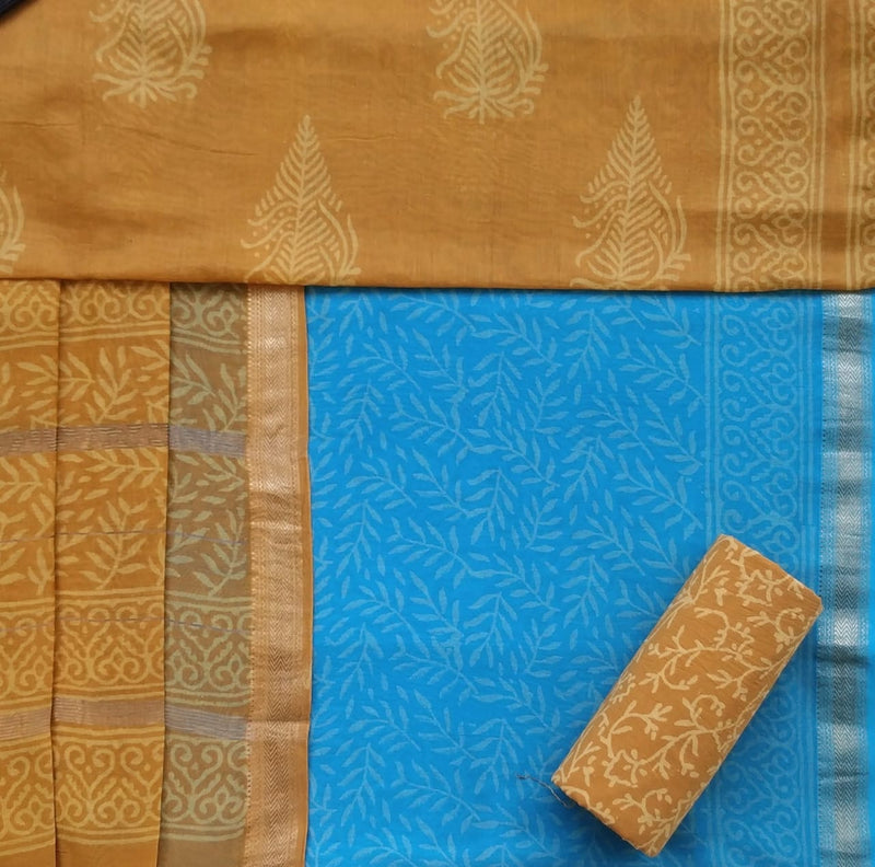 Exclusive Hand Block Print Maheshwari Silk Suit set (MSL71)