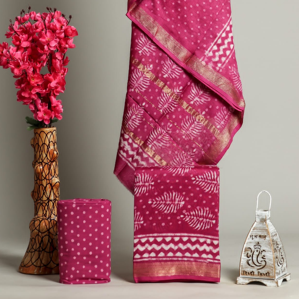 Shop Unstitched Print Maheshwari Silk Suit sets (MSL78)