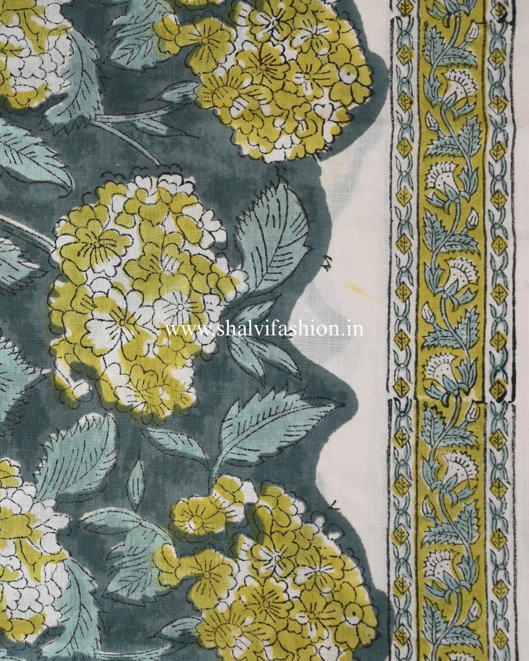 Shop block printed cotton suits with chiffon dupatta (PCHF640)