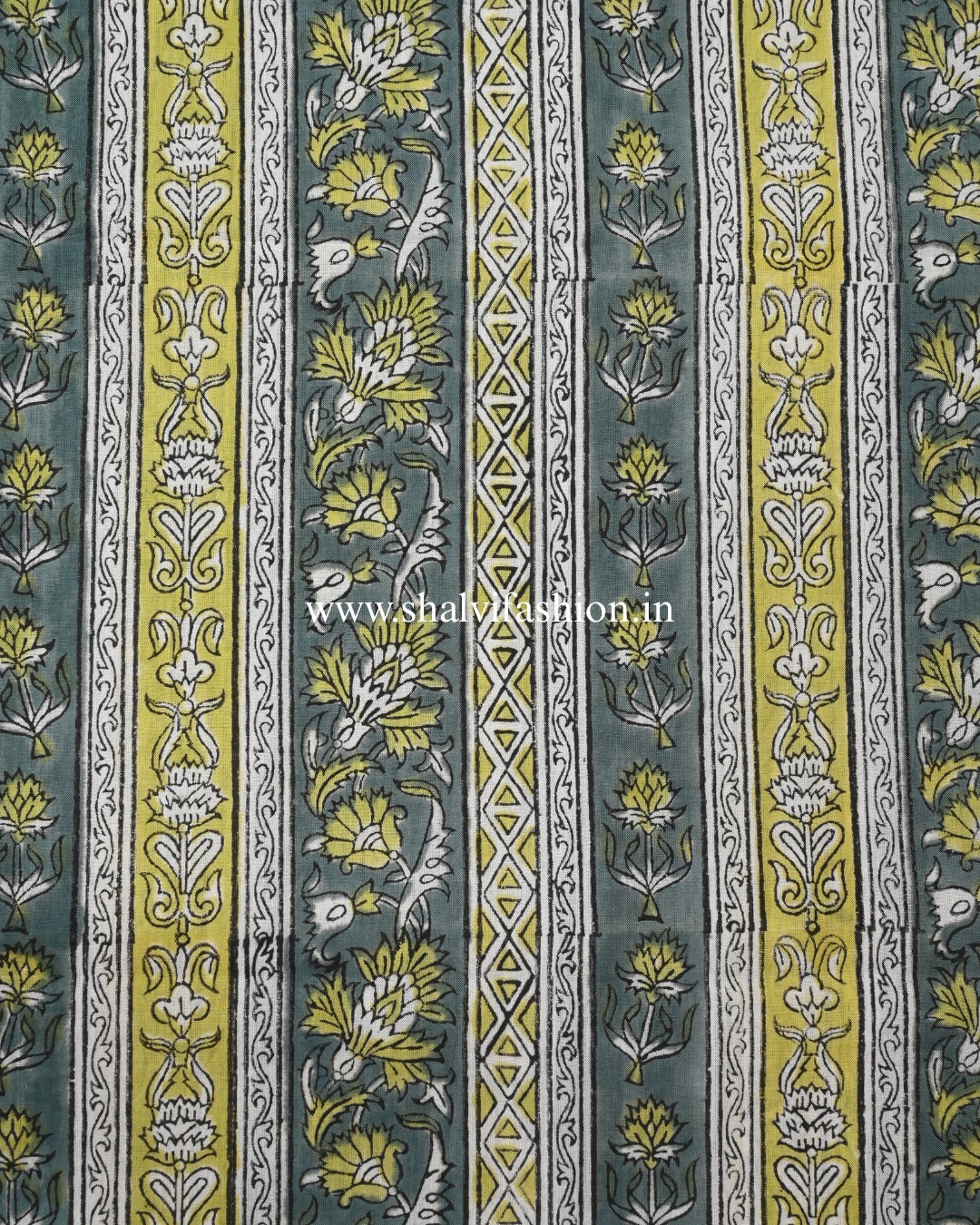 Shop block printed cotton suits with chiffon dupatta (PCHF640)