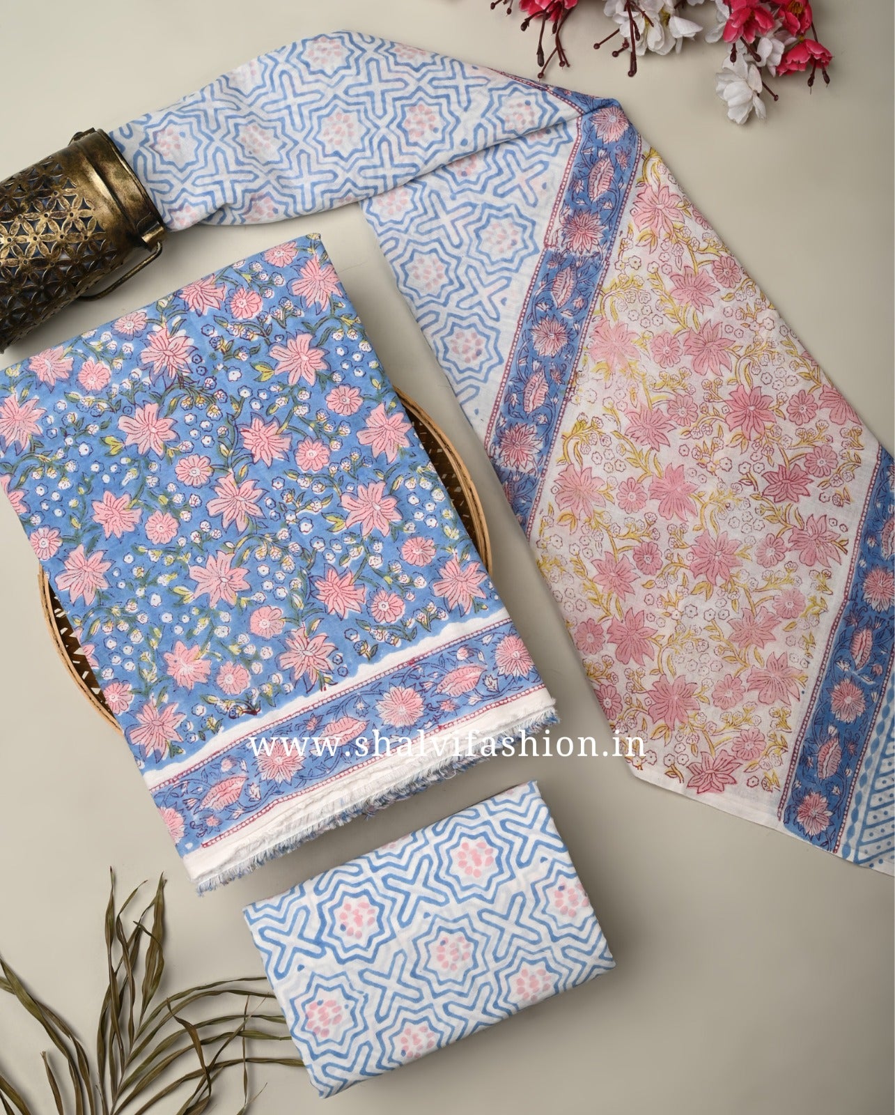 Summer Collection: Hand Block Print Pure Cotton Suits (PRMUL32